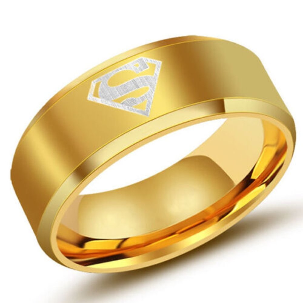 Men's 18K Gold Filled Superman Ring